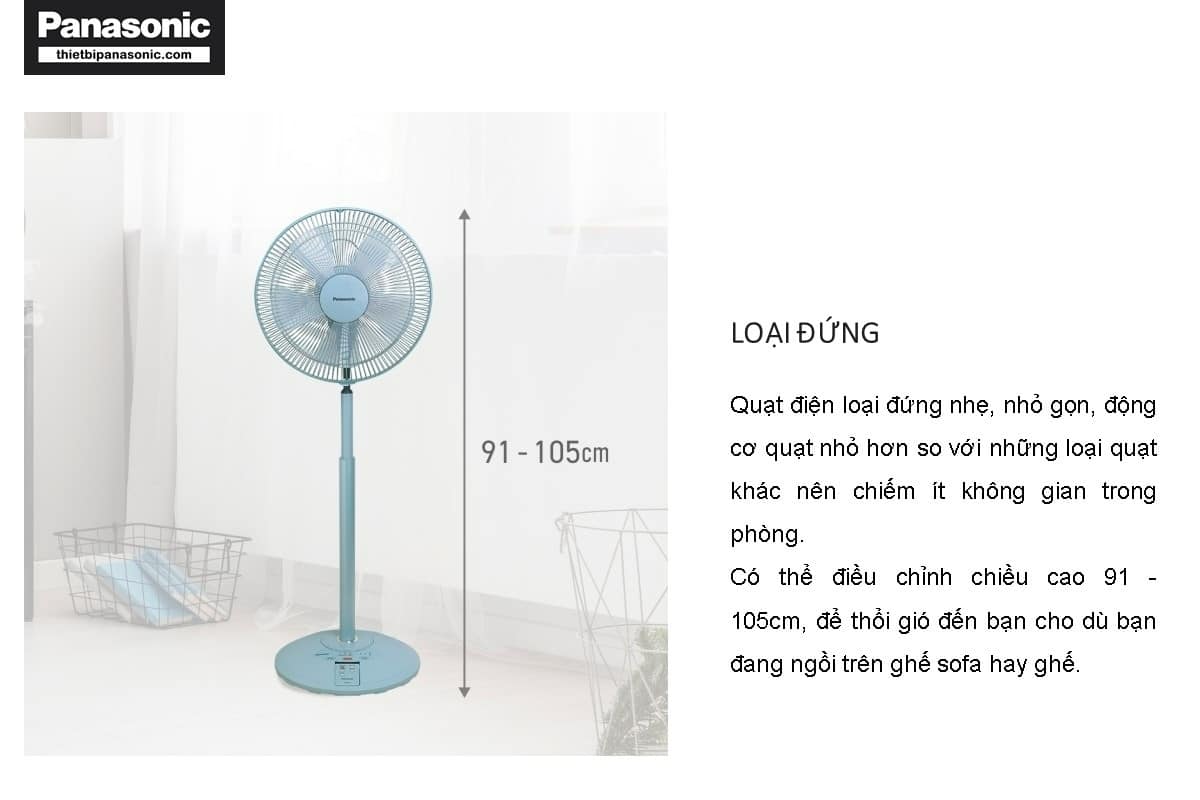 Quạt cây điều khiển từ xa Panasonic gọn nhẹ, không tốn nhiều không gian