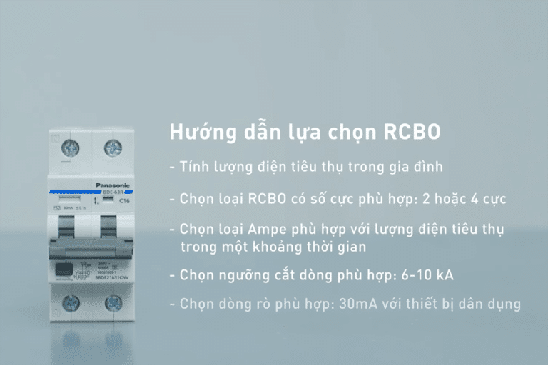 RCBO Panasonic 20A 2P BBDE22031CNV 30mA 6kA 240VAC