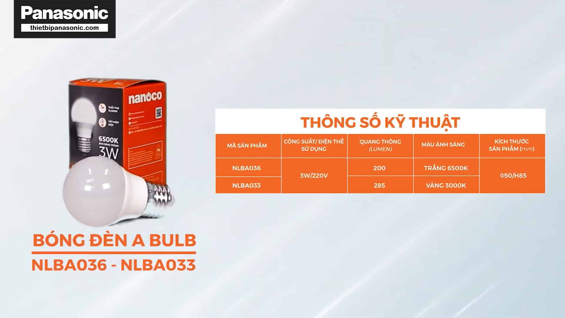 Hình ảnh thực tế của Bóng đèn LED tròn 3W Nanoco NLBA036, NLBA033
