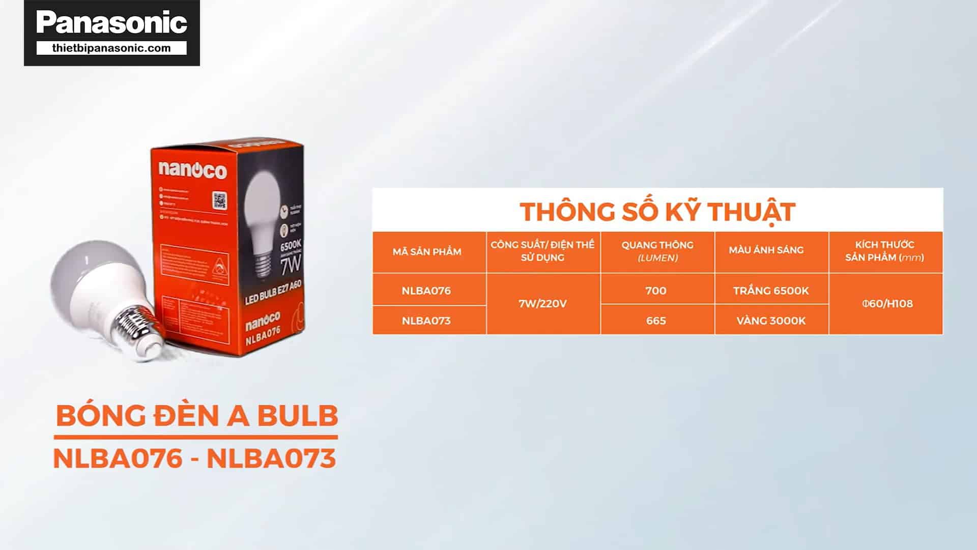 Hình ảnh thực tế của Bóng đèn LED tròn 7W Nanoco NLBA076, NLBA073