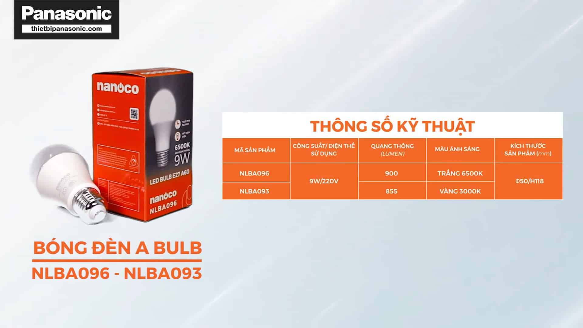 Hình ảnh thực tế của Bóng đèn LED tròn 9W Nanoco NLBA096, NLBA093