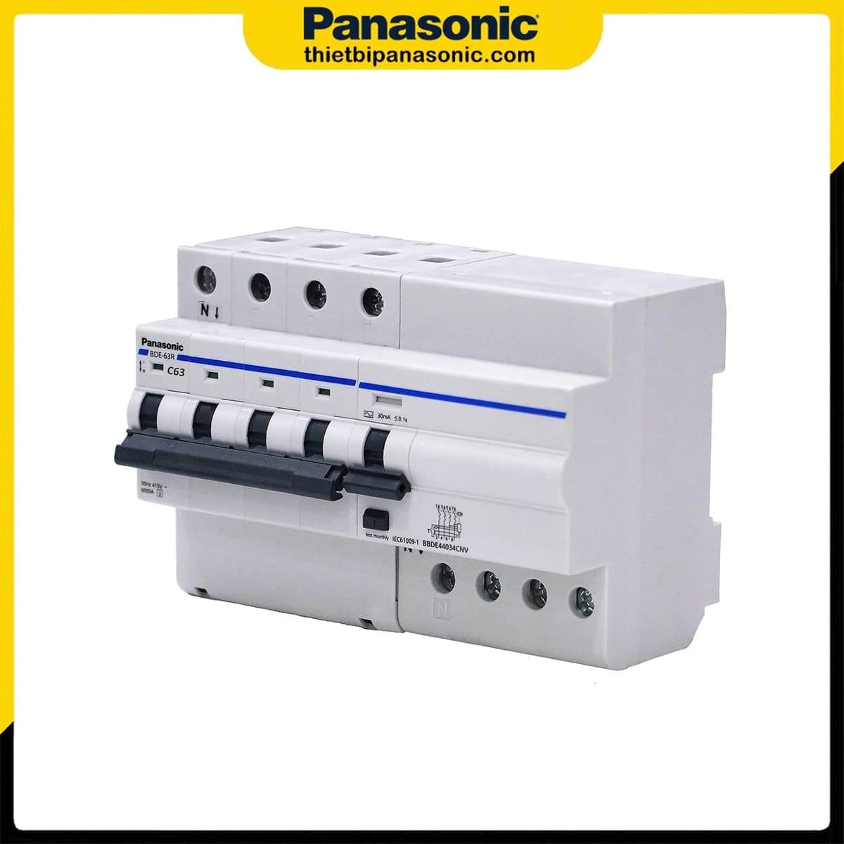 RCBO Panasonic 63A 4P 30mA 6kA 415V BBDE46334CNV