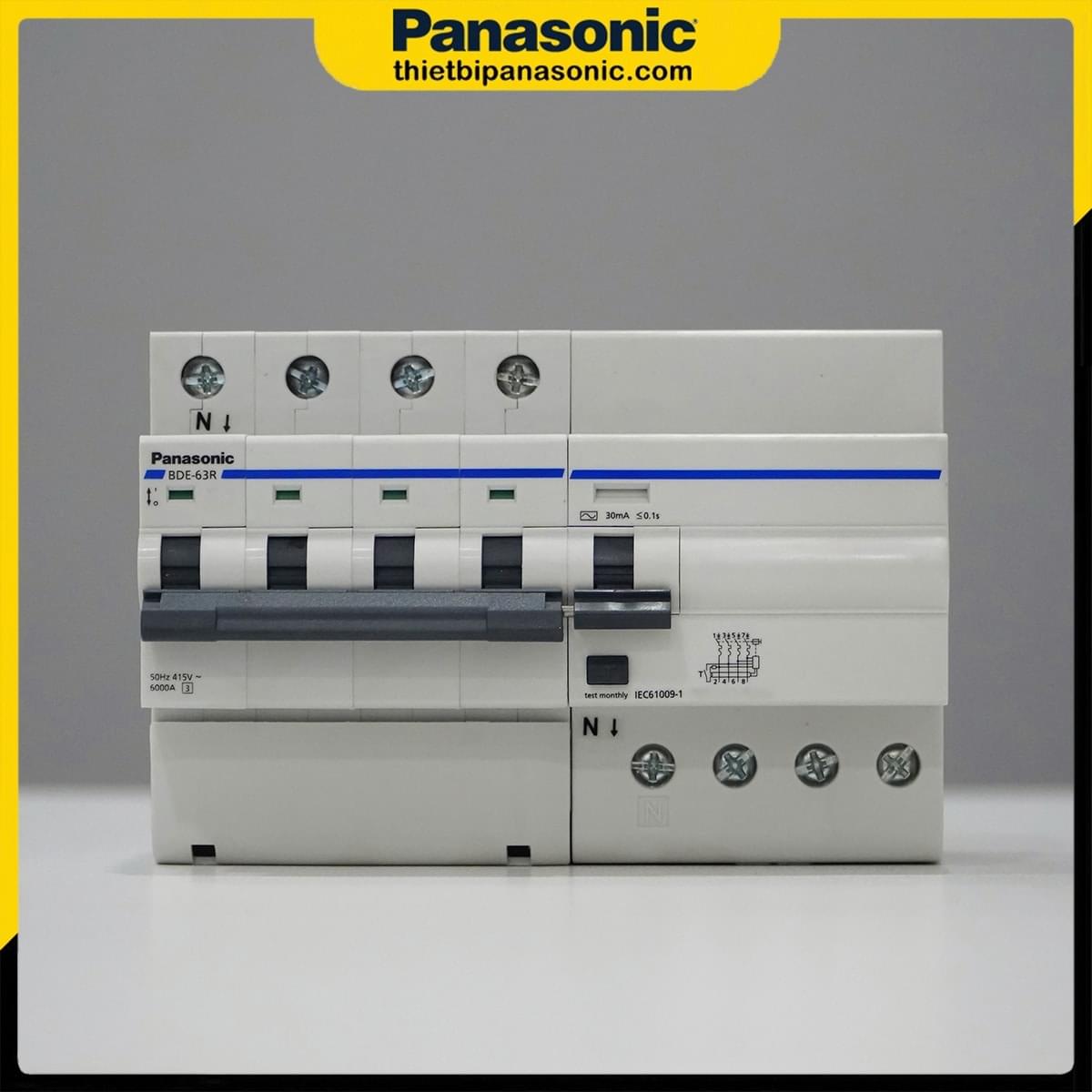 RCBO Panasonic 63A 4P 30mA BBDE46334CNV