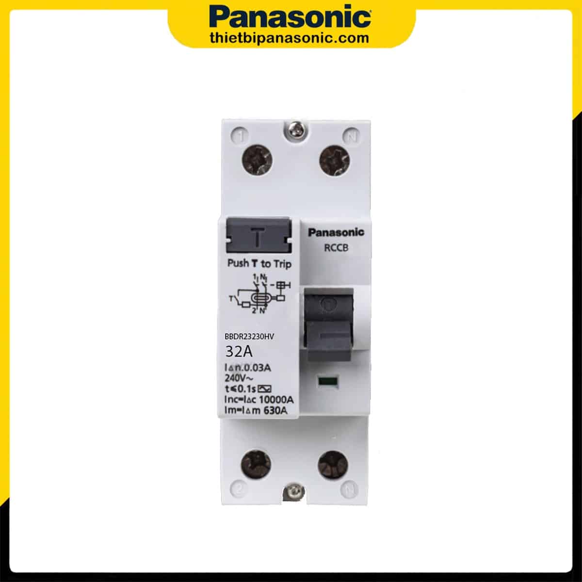 RCCB Panasonic 32A 2P BBDR23230HV đạt tiêu chuẩn an toàn điện từ Châu Âu đảm bảo cho chất lượng ổn định của sản phẩm