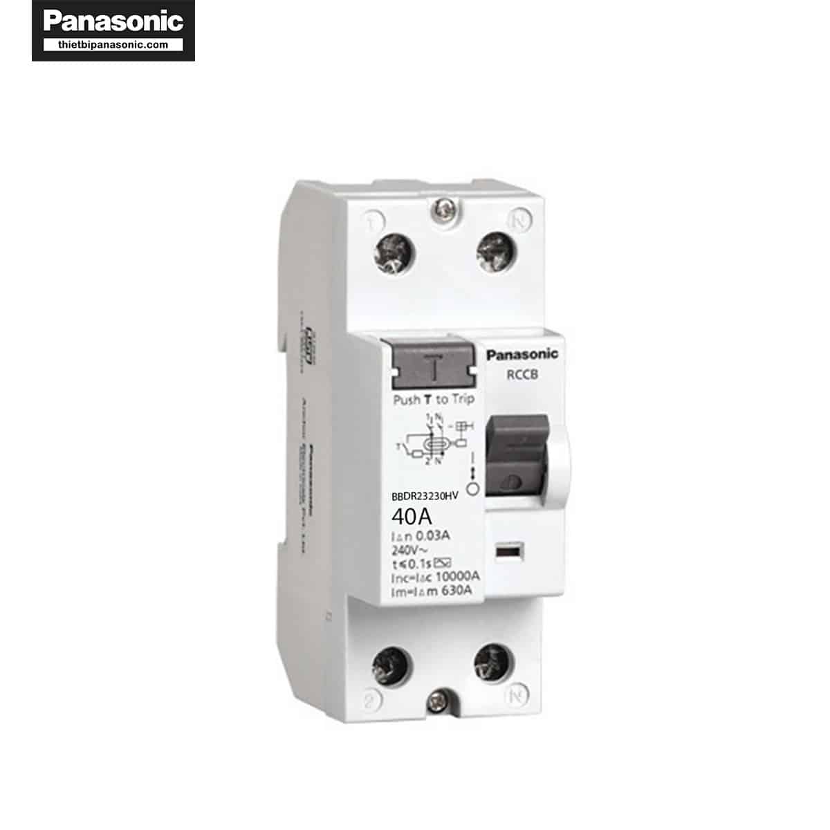 Mặt trước của RCCB Panasonic 40A 2P BBDR24030HV
