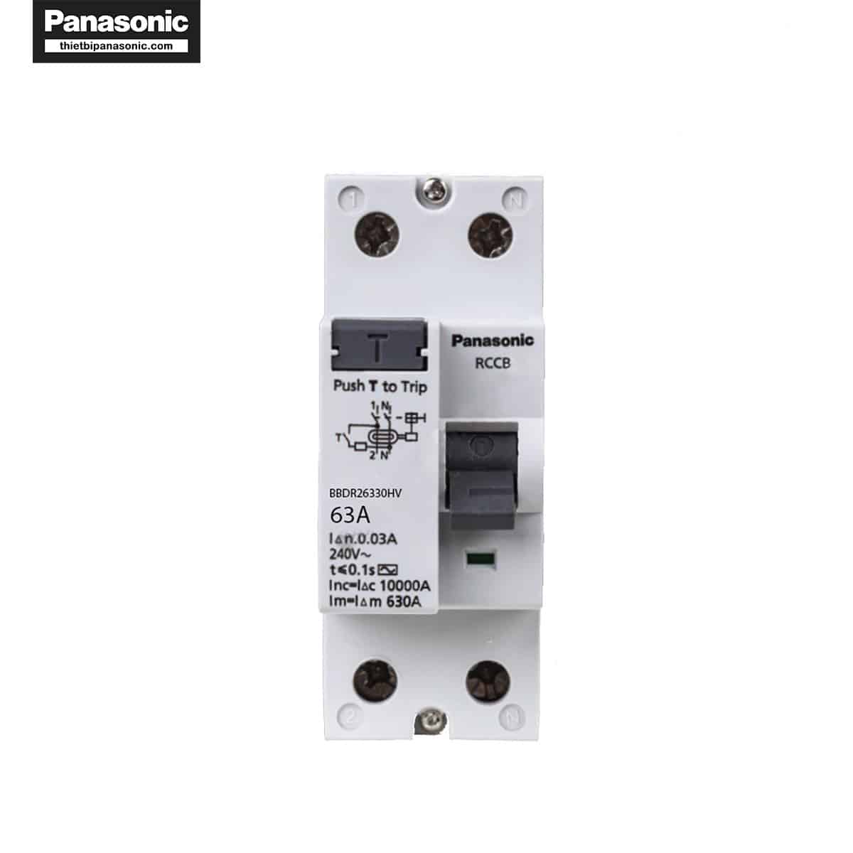 RCCB Panasonic 63A 2P BBDR26330HV có độ hoàn thiện cao, chất lượng được kiểm định khắt khe từ tiêu chuẩn IEC