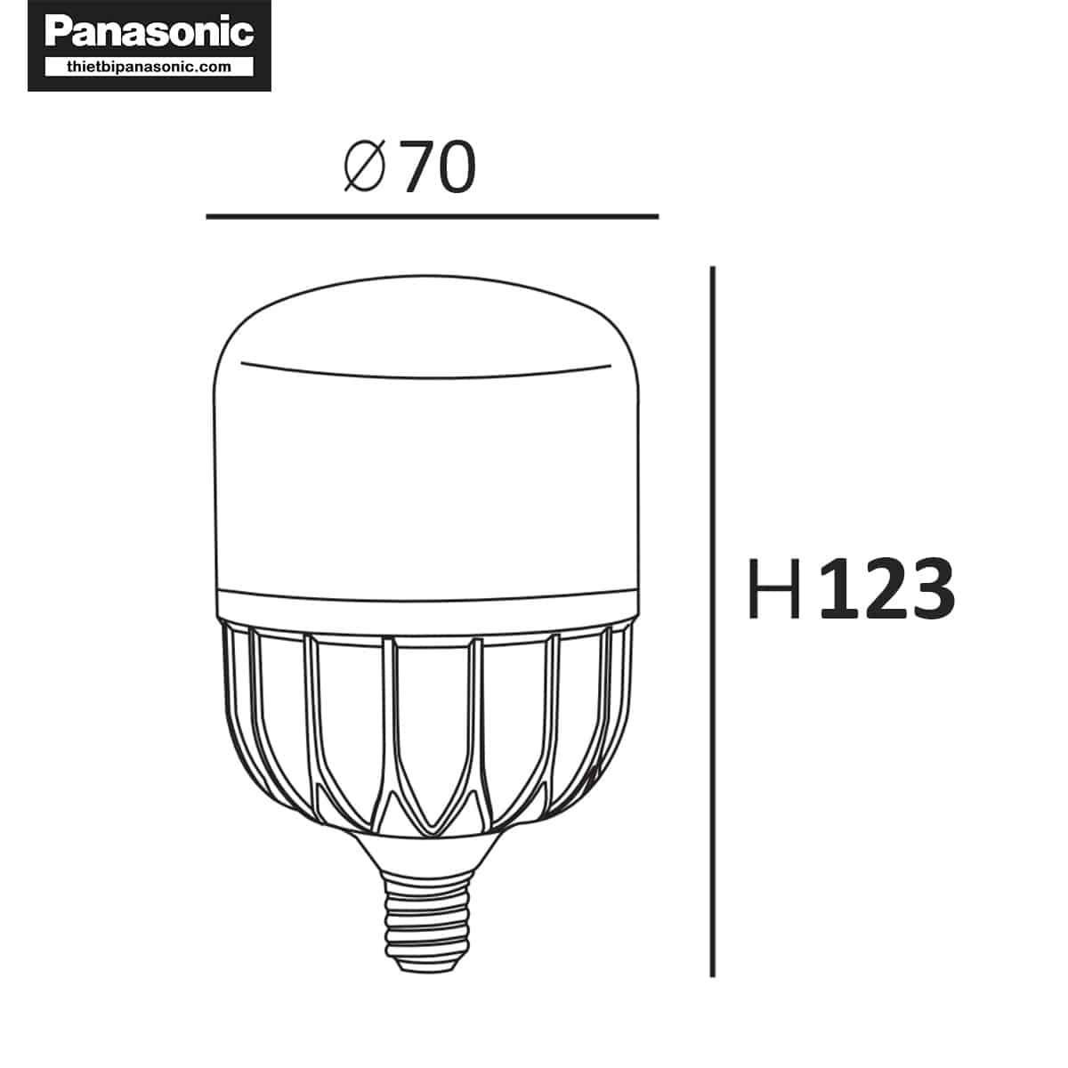 Kích thước của Bóng LED trụ 20W Nanoco NLB206, NLB204, NLB203