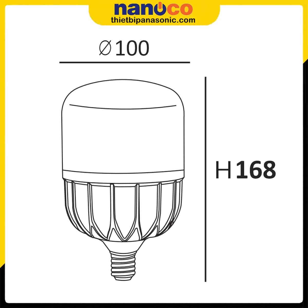 Kích thước của Bóng LED trụ 40W Nanoco NLB406, NLB404, NLB403