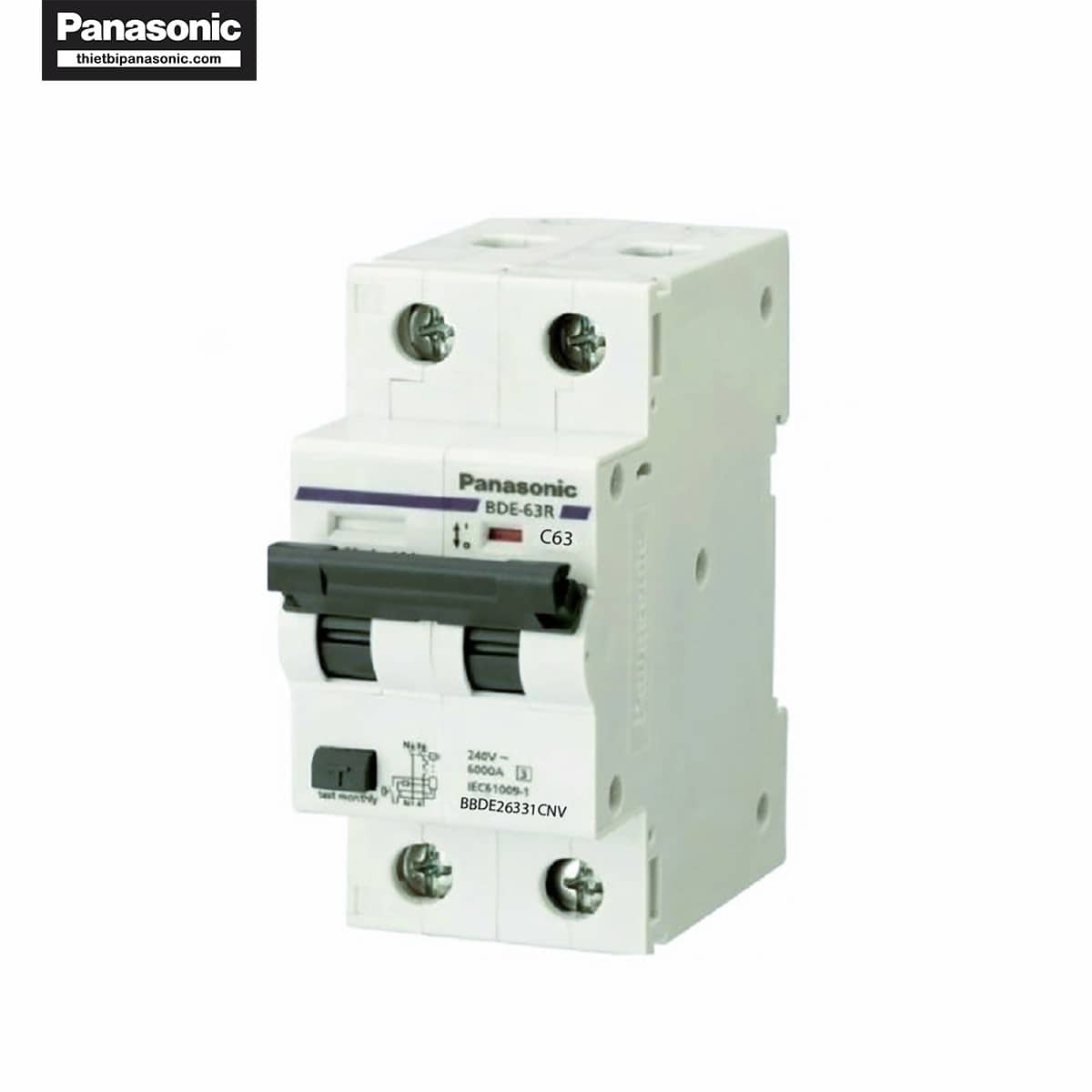 RCBO Panasonic 63A 2P BBDE26331CNV là cầu dao tự động DIN giúp bảo vệ quá tải, ngắn mạch và chống rò vô cùng an toàn được sử dụng rộng rộng ở nhiều gia đình cũng như doanh nghiệp