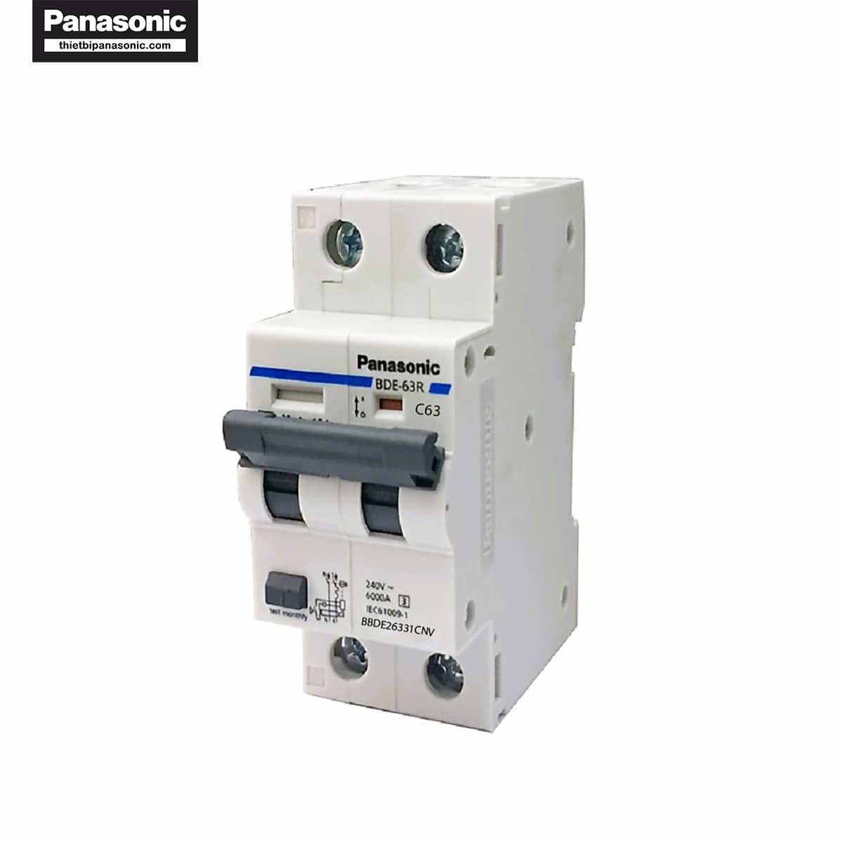 RCBO 63A 2P BBDE26331CNV có độ hoàn thiện cao, chất lượng vượt trội nhờ được sản xuất theo tiêu chuẩn IEC khắt khe từ Châu Âu