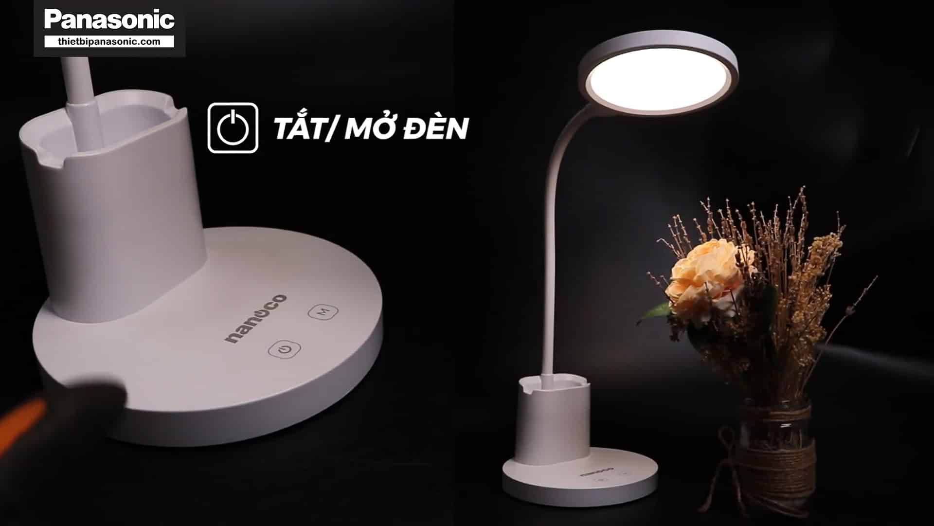 Đèn bàn Nanoco NDK10WC được điều khiển bằng các phím cảm ứng tiện lợi