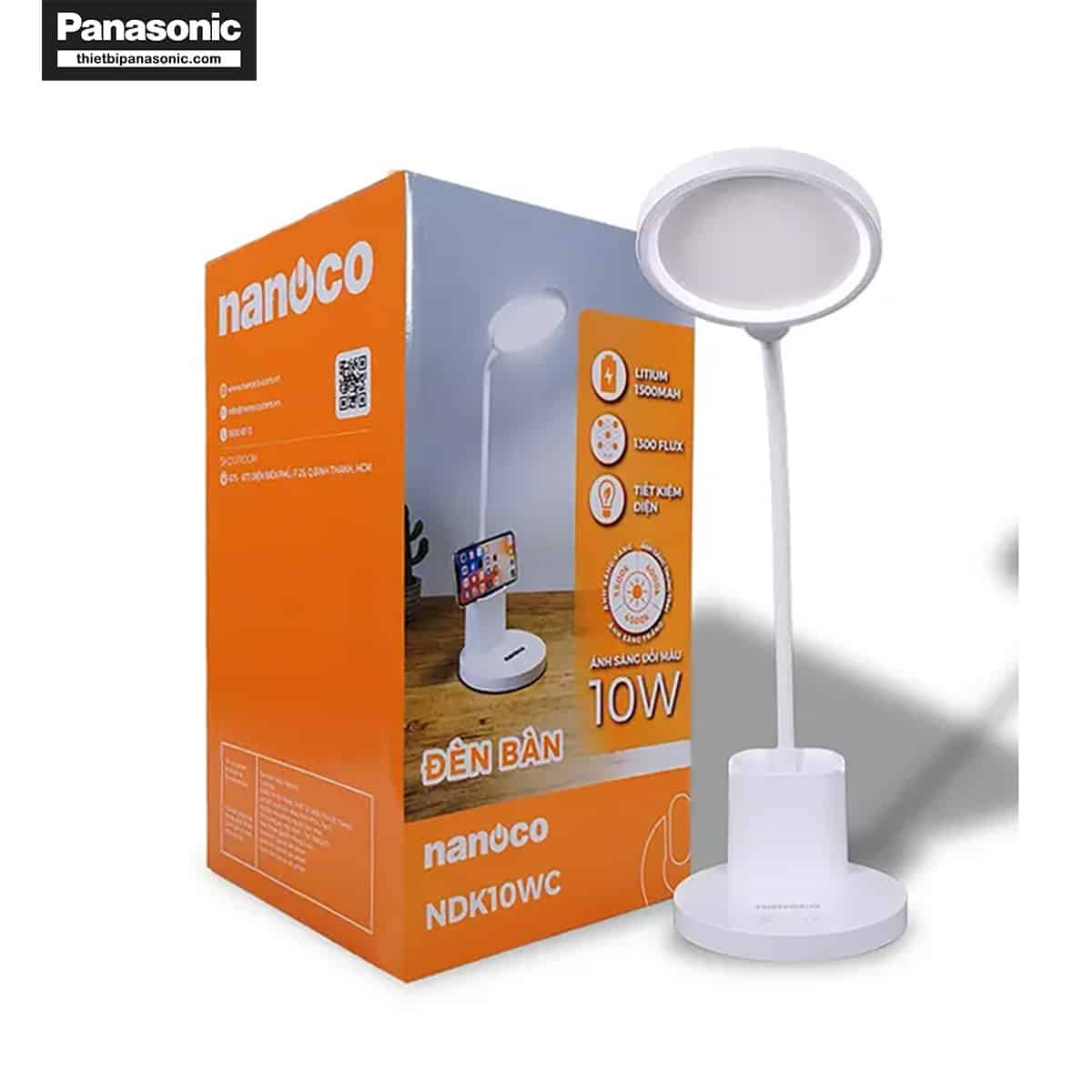 Hộp đựng của Đèn bàn LED Nanoco NDK10WC có độ hoàn thiện tốt