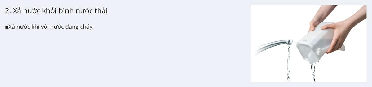 Xả nước khỏi bình nước thải