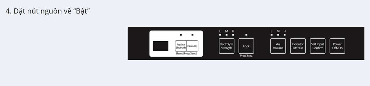 Đặt nút nguồn về “Bật”
