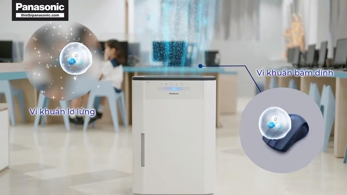 Vi khuẩn lơ lửng và vi khuẩn bám dính được diệt nhờ Thiết bị xử lý không khí Panasonic F-JPU70A