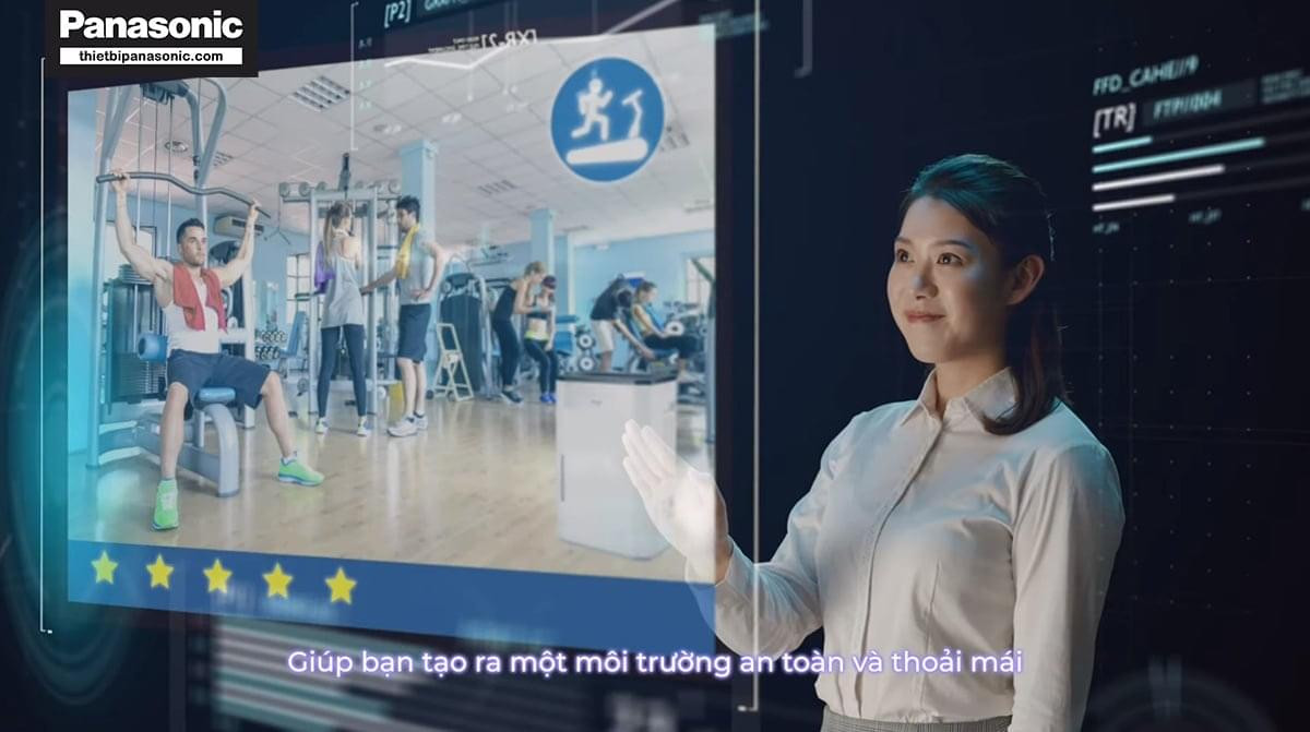 Thiết bị diệt khuẩn và khử mùi không khí Panasonic F-JPU70A được sử dụng tại phòng tập Gym