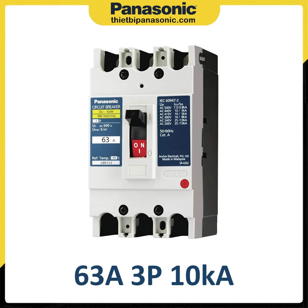 MCCB 63A 3P Panasonic BBC3601YHV