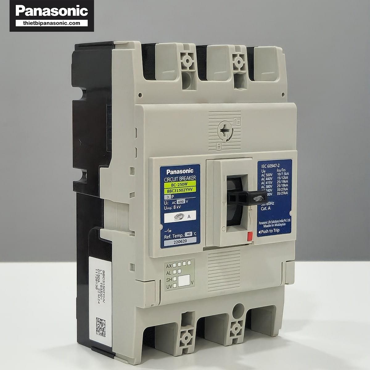 Cạnh bên trái của CB khối 3 pha Panasonic 200A BBC32001YHV