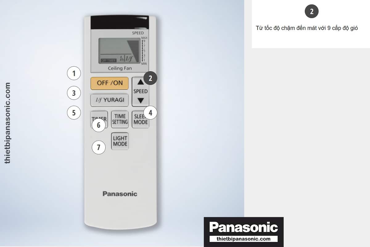 Từ tốc độ chậm đến mát với 9 cấp độ gió