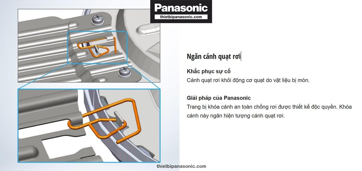 Khóa cánh an toàn được trang bị trên Quạt Panasonic F-60WWK