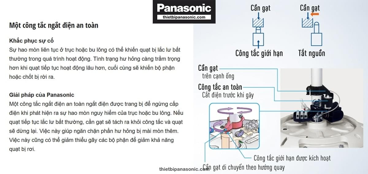 Công tắc ngắt điện an toàn được trang bị để ngừng cấp điện khi phát hiện sự hao mòn nguy hiểm của trục hoặc bu lông