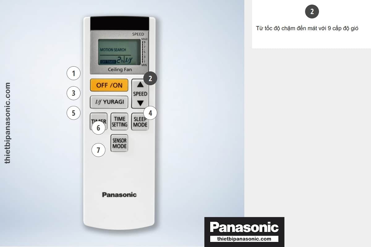 Từ tốc độ chậm đến mát với 9 cấp độ gió