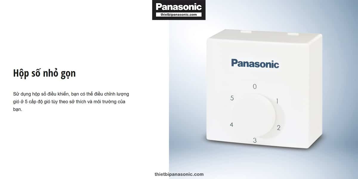 Quạt trần Panasonic F-56NCL-S sử dụng hộp số để điều khiển quạt với 5 cấp độ gió tùy theo sở thích
