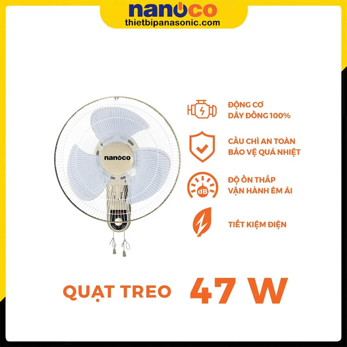 Những ưu điểm nổi bật của Quạt tường Nanoco NWF1611BE