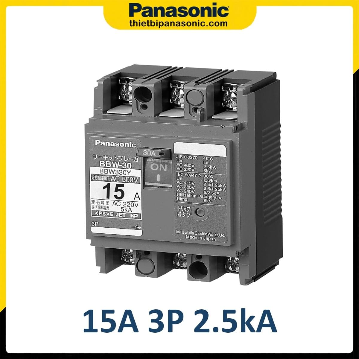 MCCB 15A 3P Panasonic BBW315Y