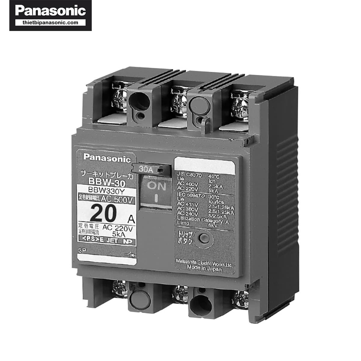 MCCB Panasonic 20A 3P BBW320Y