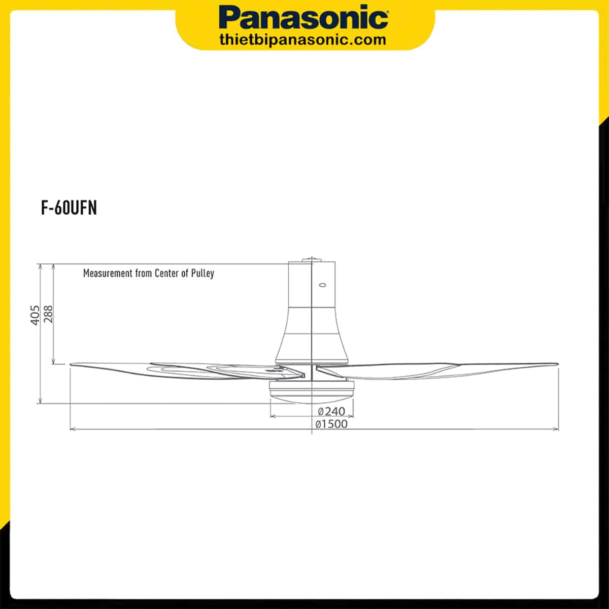 Bản vẽ kỹ thuật quạt trần Panasonic F-60UFN