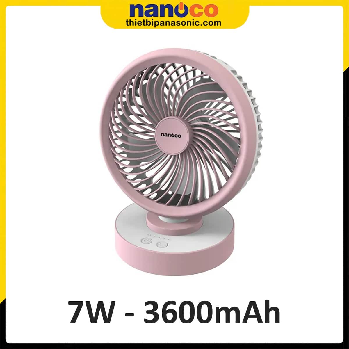 Quạt tích điện Nanoco NRF6213P Màu Hồng