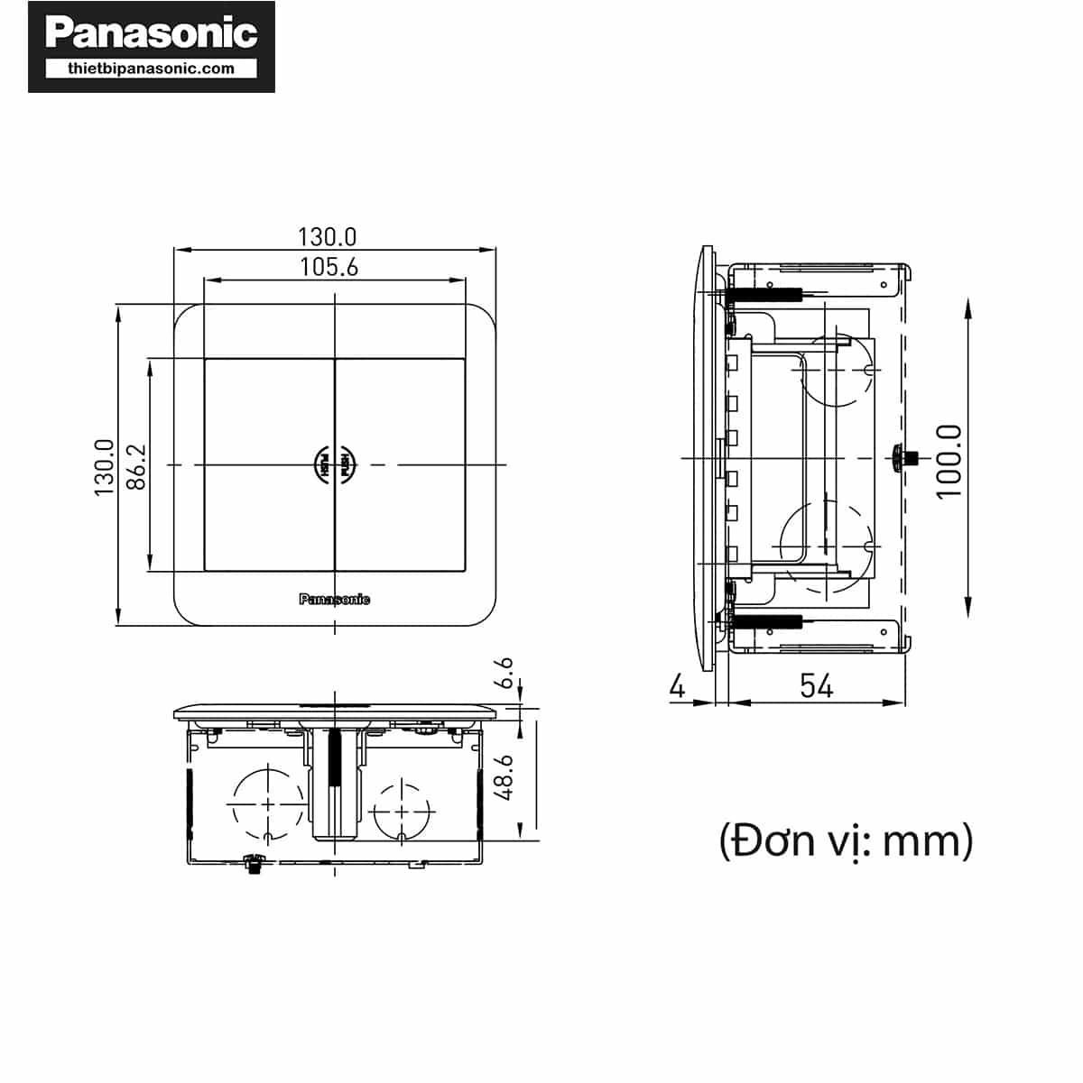 Bản vẽ của Ổ cắm điện âm sàn Panasonic DUMF3200LT-1
