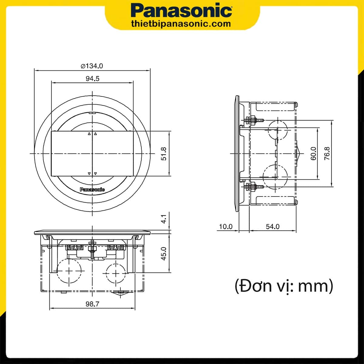 Bản vẽ kỹ thuật của Ổ cắm âm sàn Panasonic DU8199HTK-1