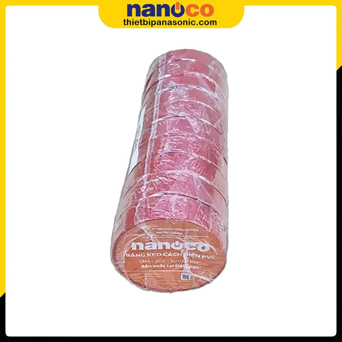 Băng keo điện Nanoco FKPT10R màu đỏ loại 9 mét (10YDS) xuất xứ Đài Loan