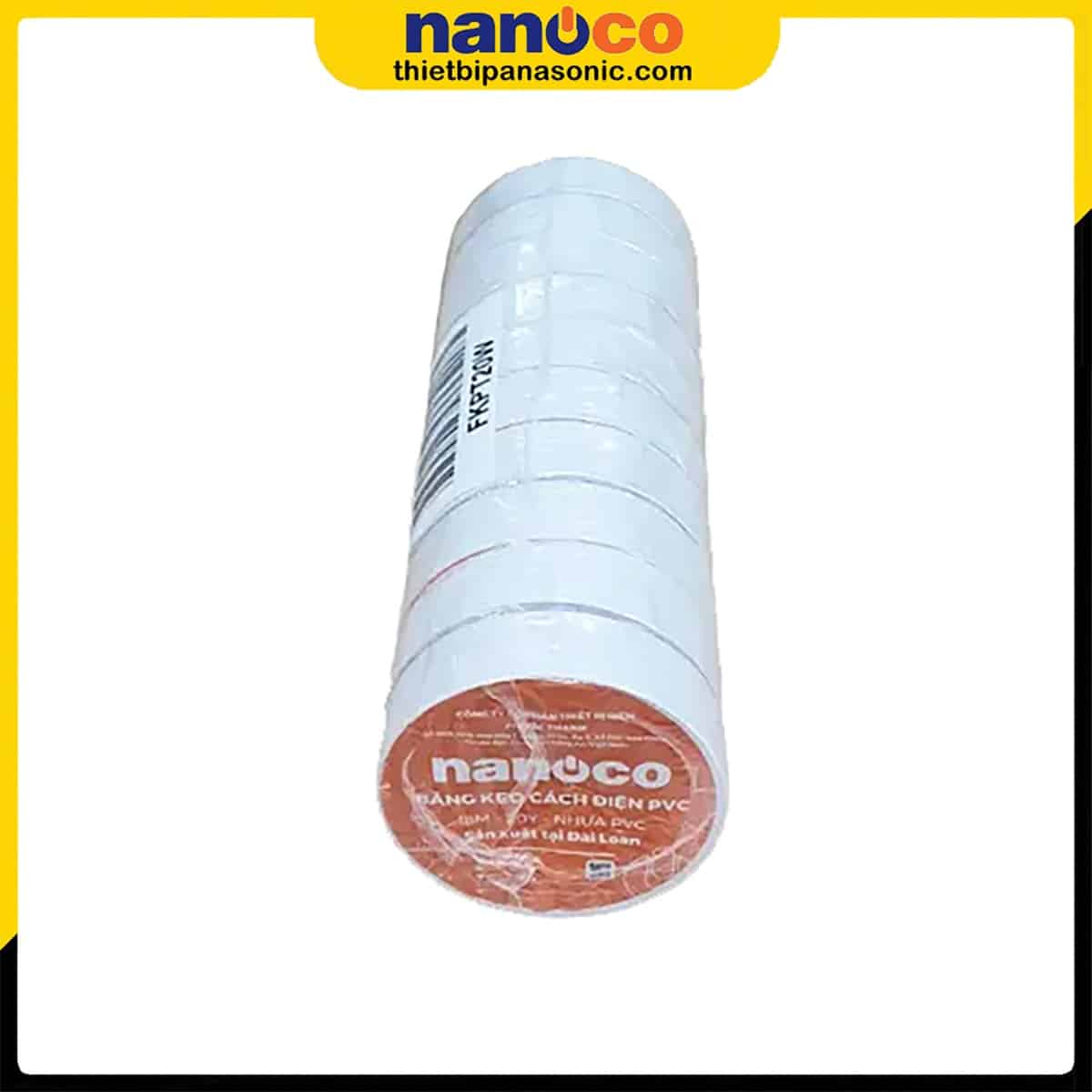 Băng keo điện Nanoco FKPT10W màu trắng loại 9 mét (10YDS) xuất xứ Đài Loan