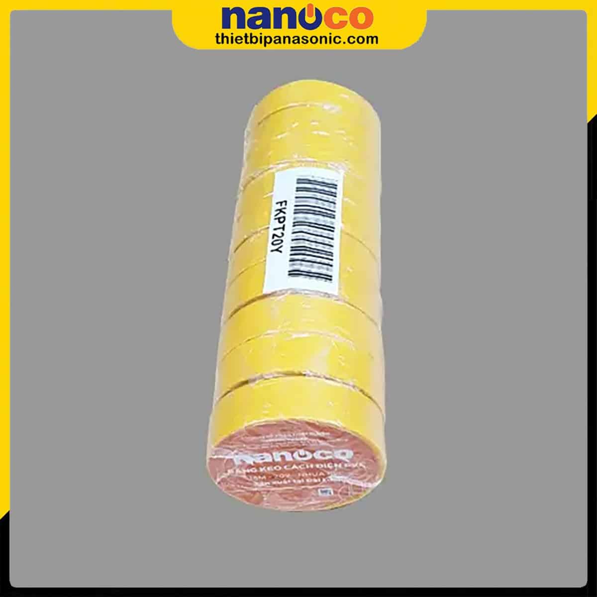 Băng keo điện Nanoco FKPT20Y màu vàng loại 18 mét (20YDS) xuất xứ Đài Loan