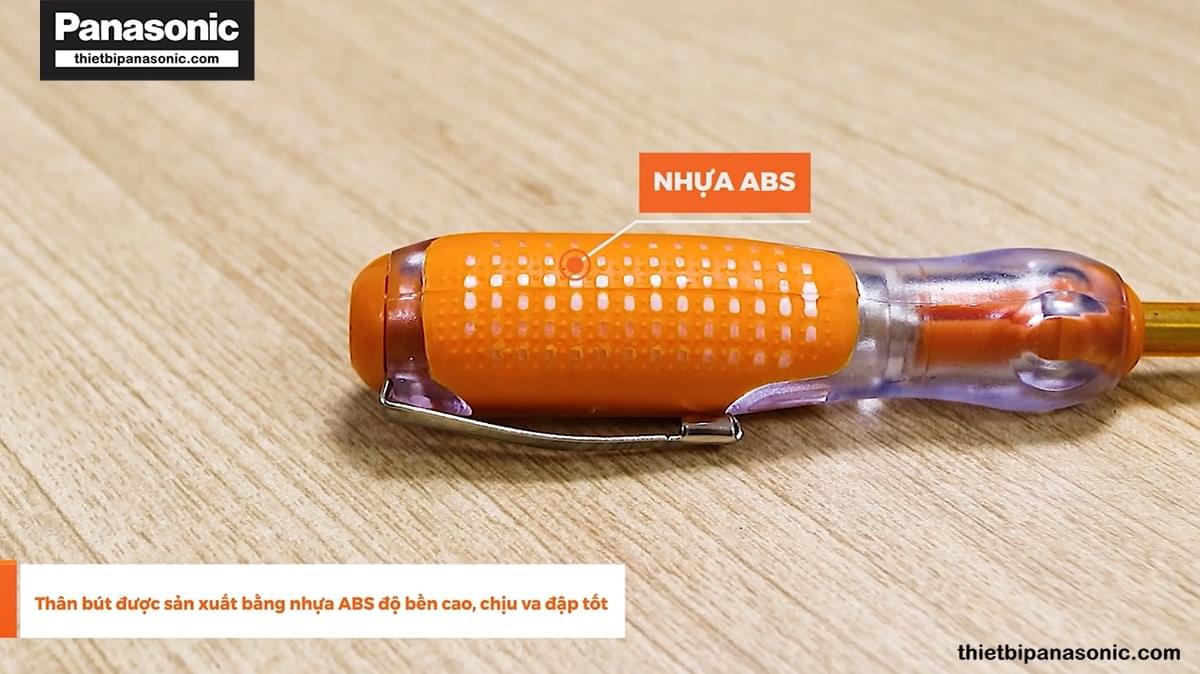 Thân Bút thử điện Nanoco NEP1501 được sản xuất bằng nhựa ABS độ bền cao, chịu va đập tốt