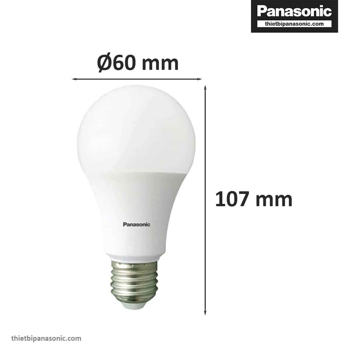 Kích thước của Bóng đèn Panasonic 6W Tròn LDACH06LG1A7 (Vàng), LDACH06WG1A7 (Trung tính), LDACH06DG1A7 (Trắng)