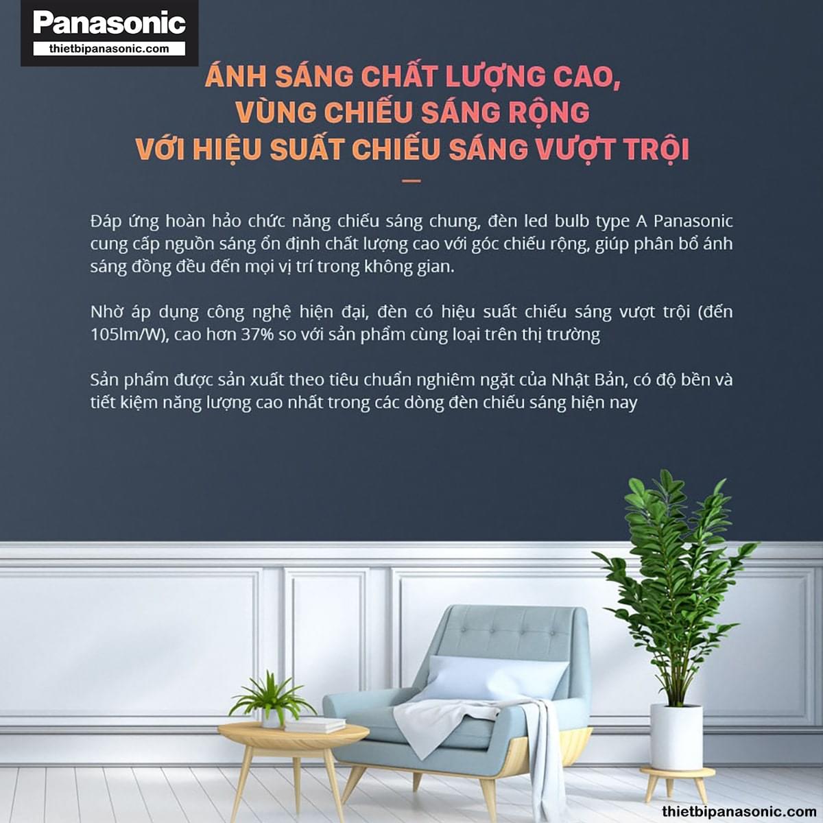Đặc điểm nổi bật của Bóng đèn Panasonic 9W Tròn LDACH09LG1A7 (Vàng), LDACH09WG1A7 (Trung tính), LDACH09DG1A7 (Trắng)