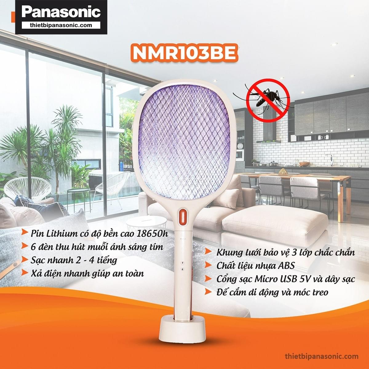 Đi kèm với Vợt muỗi NMR103BE là cổng sạc USB và dây sạc tiện lợi