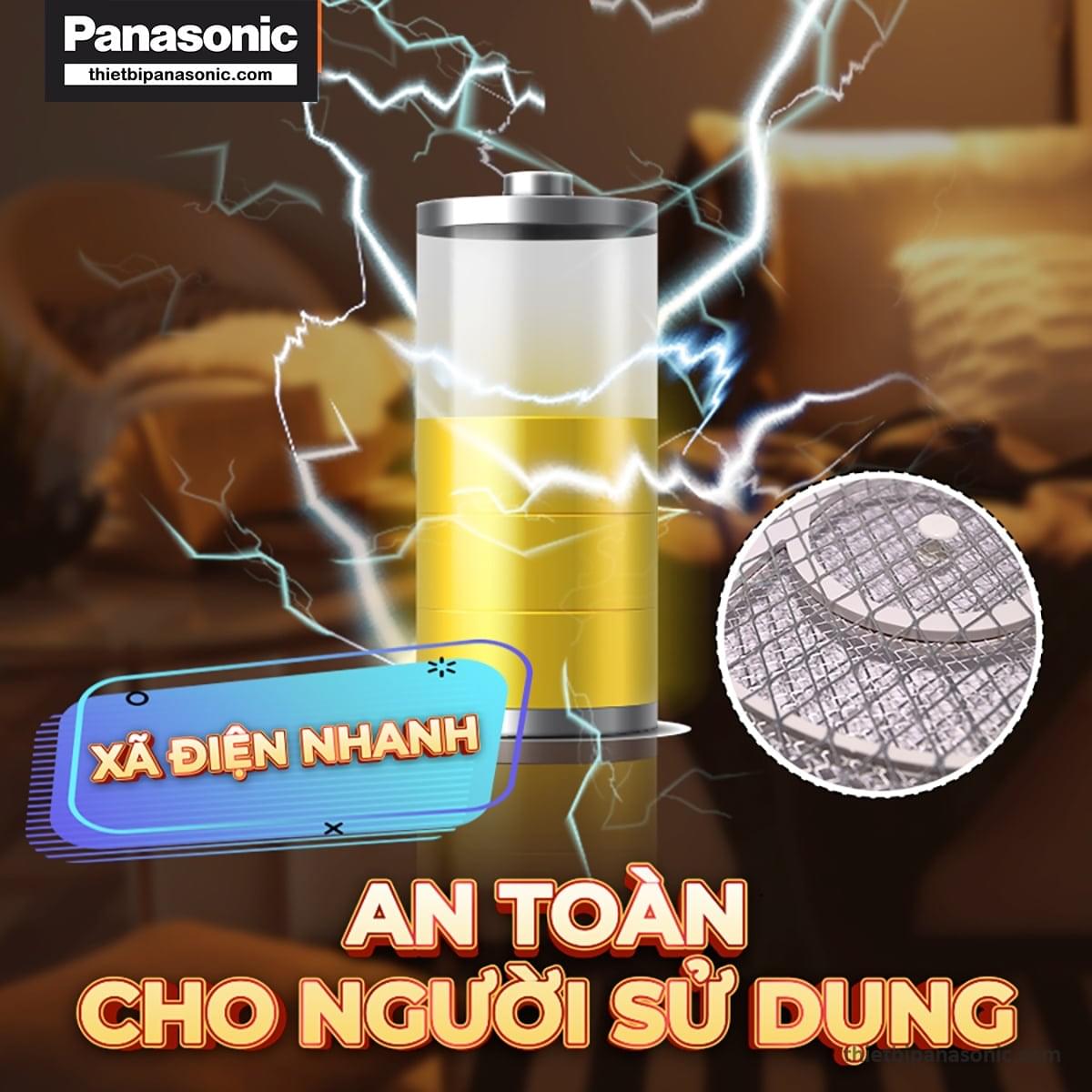 Vợt muỗi NMR102B với cơ chế xả nhanh dòng điện đảm bảo an toàn cho người sử dụng
