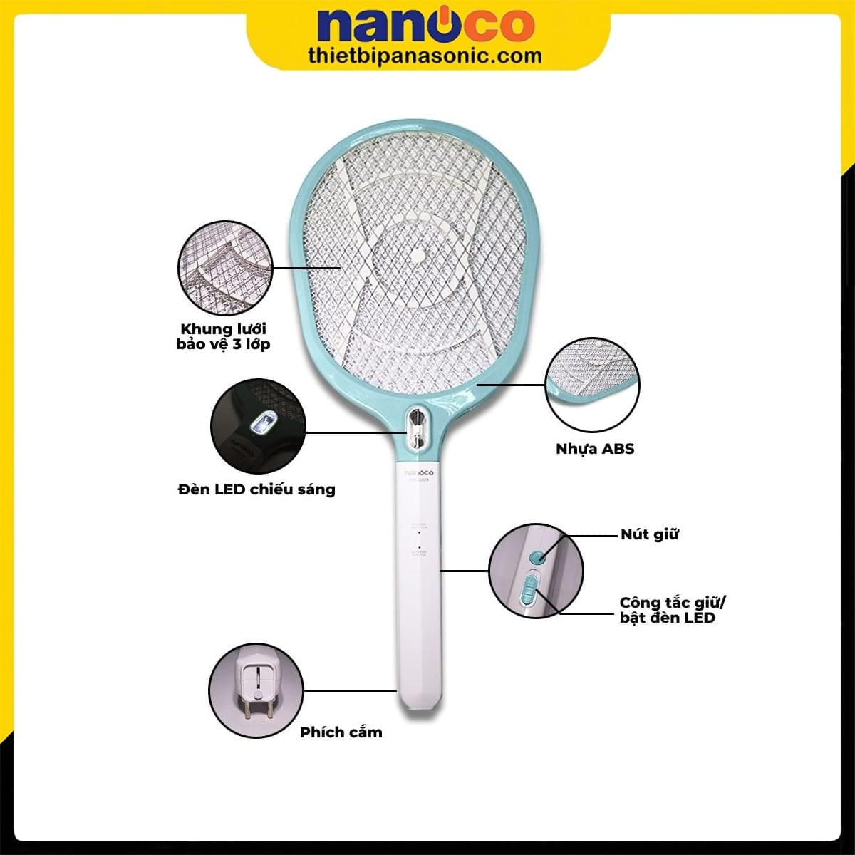 Vợt muỗi NMR102B Nanoco - Ảnh 4