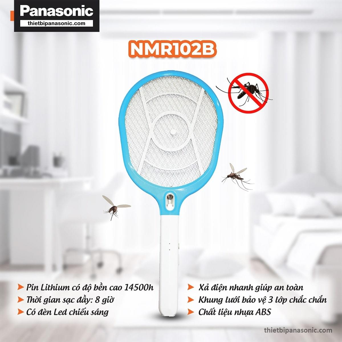 Vợt muỗi NMR102B được trang bị pin Lithium 1200mAh có độ bền cao đến 14500h sử dụng