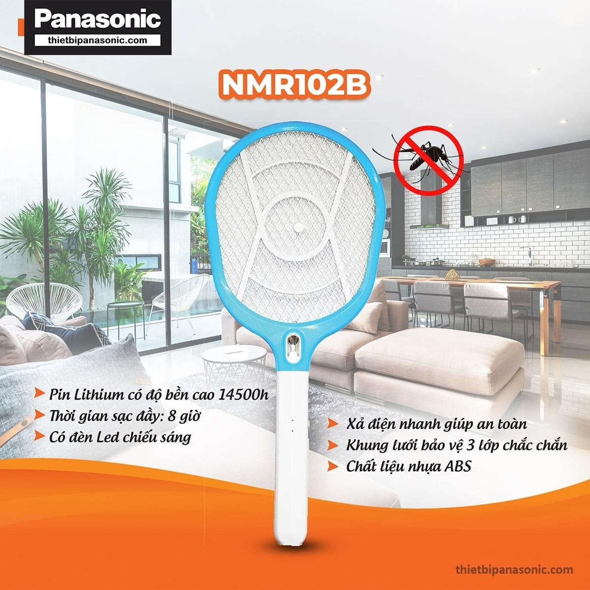 Vợt muỗi NMR102B được làm từ chất liệu nhựa ABS bền bỉ, có tuổi thọ lâu dài