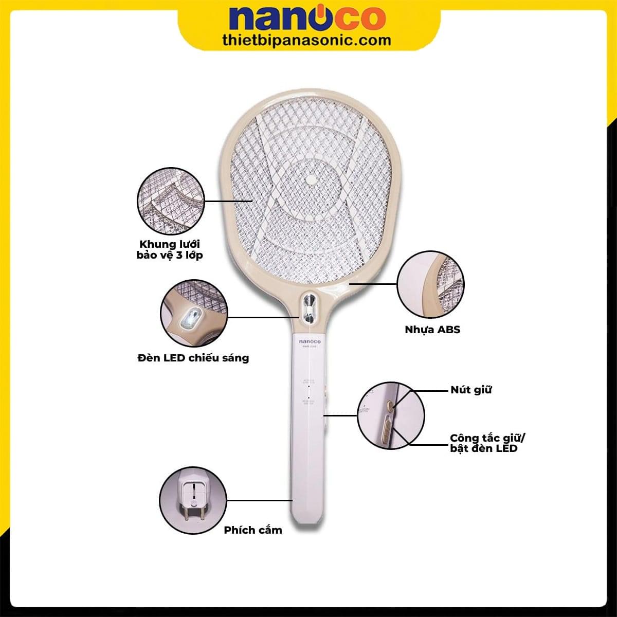 Vợt muỗi NMR102BE Nanoco - Ảnh 4