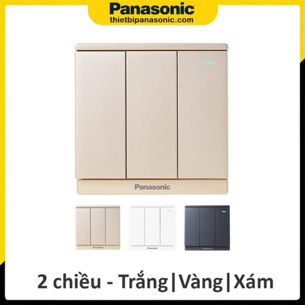 [Moderva] Bộ 3 công tắc 2 chiều Panasonic Trắng/Vàng/Xám