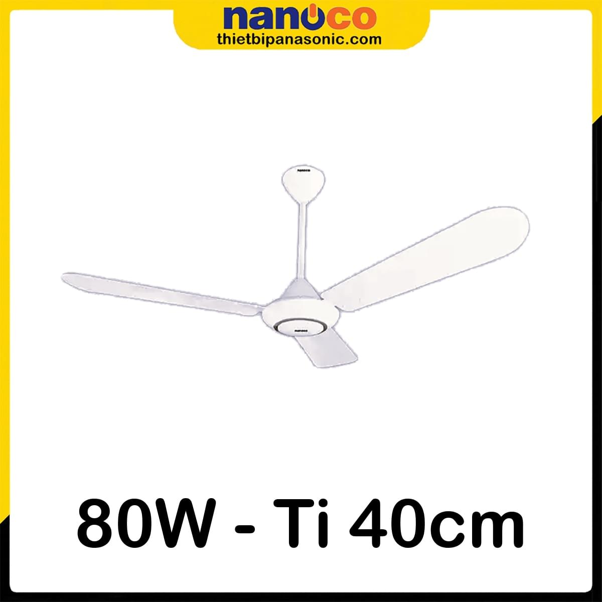 Quạt trần Nanoco CF5631-W Màu Trắng Ti dài 40cm