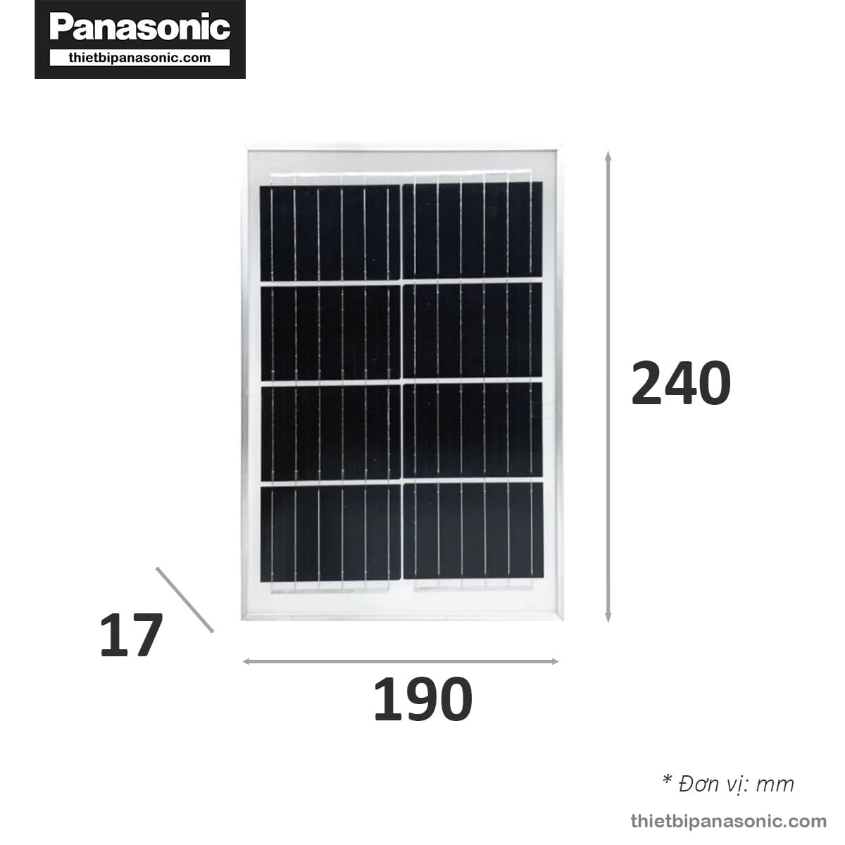 Kích thước của Tấm pin solar của đèn pha năng lượng mặt trời NLFSS1006