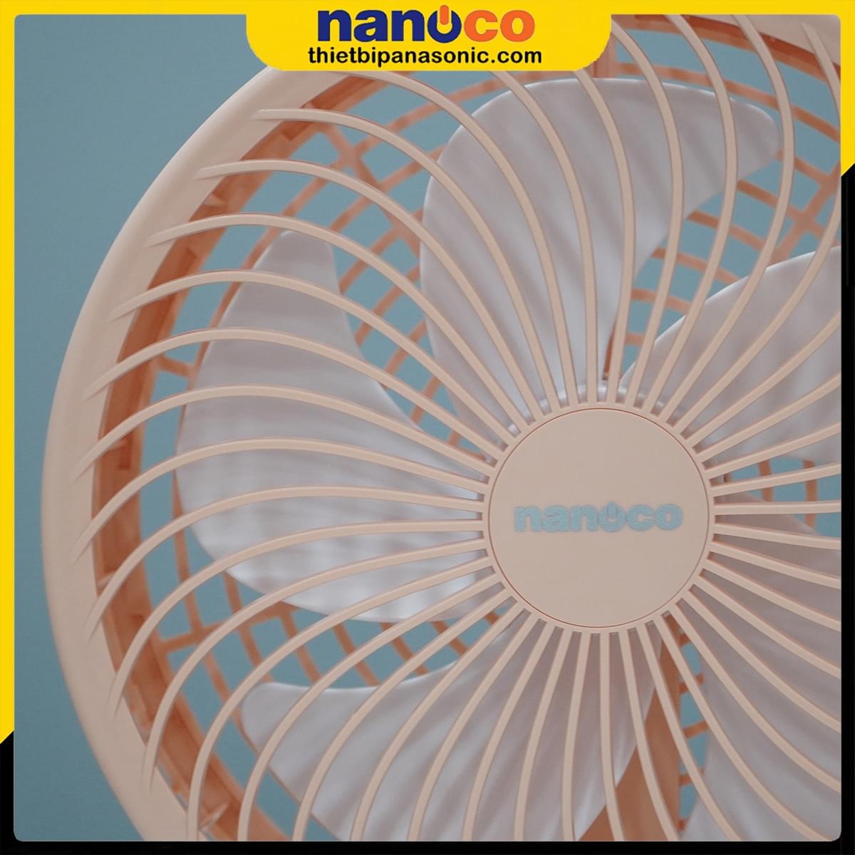 Các chi tiết trên lồng Quạt sạc điện gấp gọn Nanoco NFF1618P được hoàn thiện tinh xảo